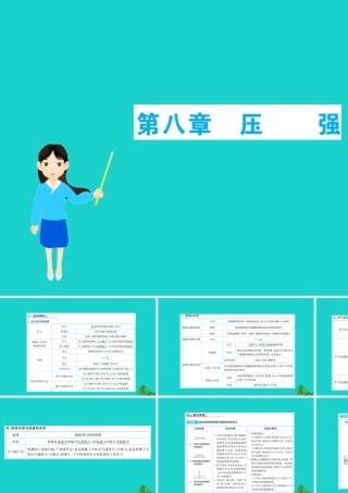 八年级物理全册 期末抢分必胜课 第八章 压强课件 (新版)沪科版 课件