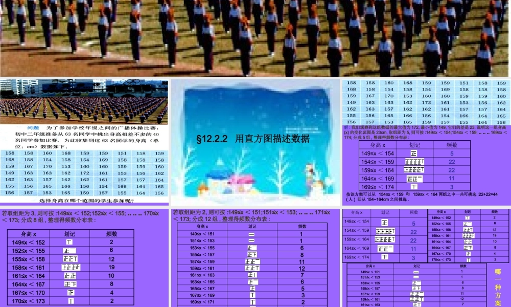 八年级数学 用直方图描述数据课件一 八年级数学 用直方图描述数据课件[整理二套] 八年级数学 用直方图描述数据课件[整理二套]