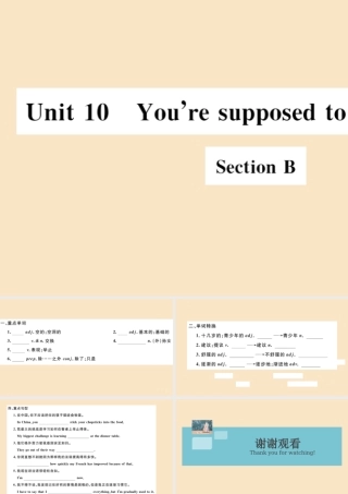 九年级英语全册 Unit 10 You re supposed to shake hands Section B(小册子)作业课件 (新版)人教新目标版 课件