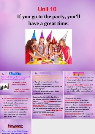 八年级英语上册 Unit 10 If you go to the party，you'll have a great time写作课件4 (新版)人教新目标版 课件
