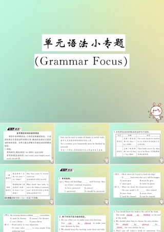 九年级英语全册 Unit 7 Teenagers should be allowed to choose their own clothes单元语法小专题(Grammar Focus)课件 (新版)人教新目标版 课件