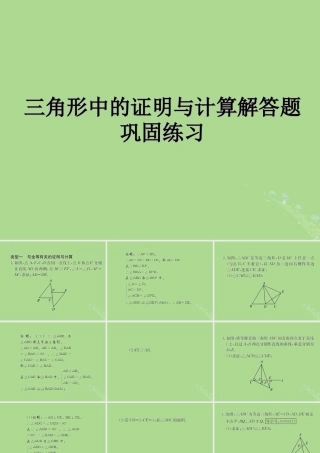 中考数学复习 专题 三角形中的证明与计算解答题巩固练习课件