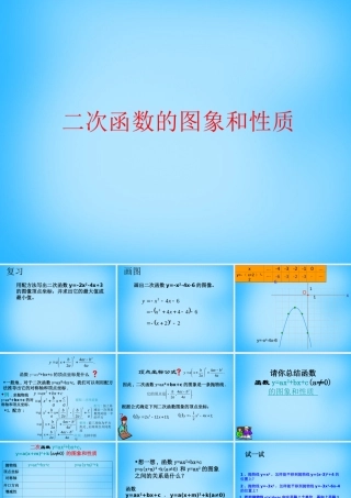 九年级数学下册 52 二次函数的图像和性质课件4 (新版)苏科版 课件