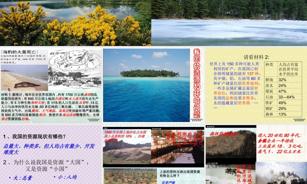 九年级政治保护资源和环境 课件