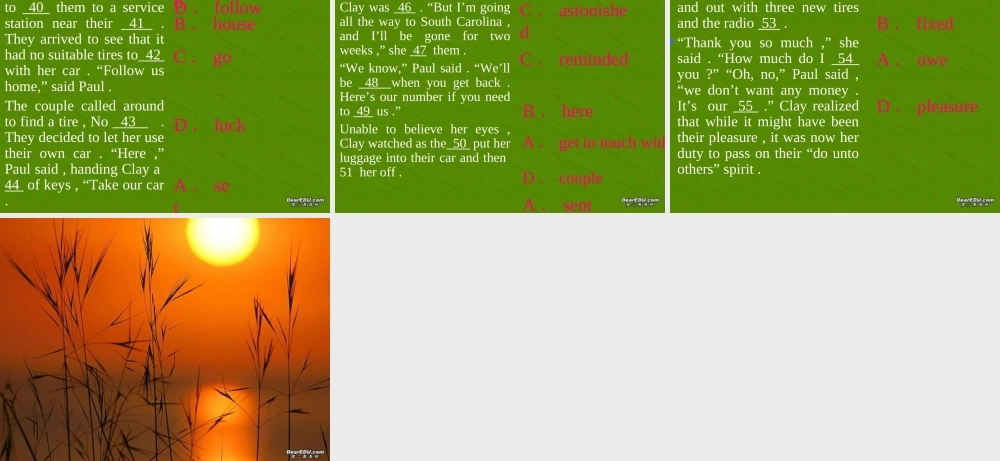 完形填空解题突破 课件