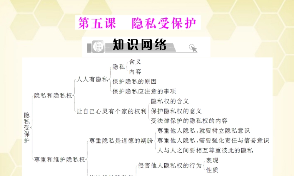 八年级政治下册 第五课隐私受保护课件 人教新课标版 课件