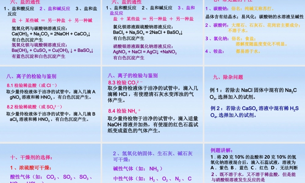 九年级科学上册 复习课件 华东师大版 课件