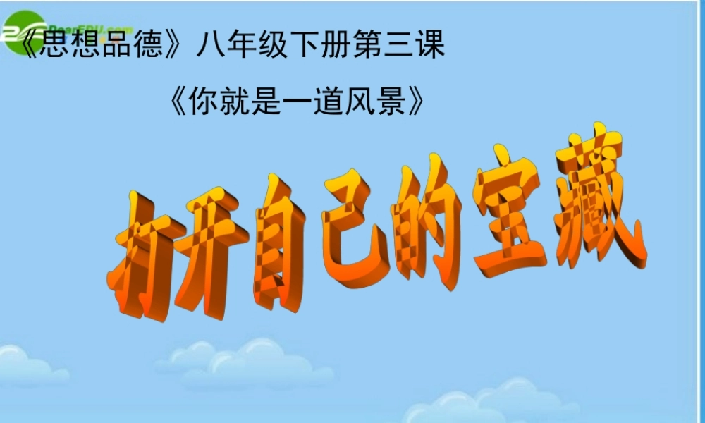 八年级政治下册 打开自己的宝藏课件 人民版 课件
