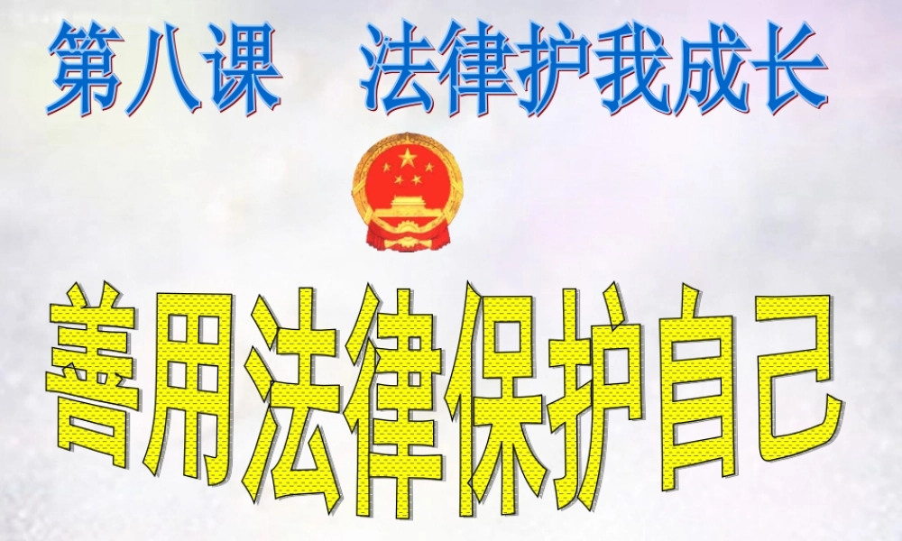中学七年级政治下册 第八课 第2框 善用法律保护自己课件 新人教版 课件
