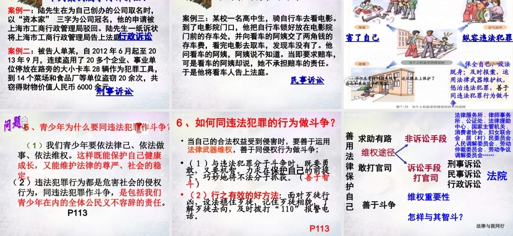 中学七年级政治下册 第八课 第2框 善用法律保护自己课件 新人教版 课件