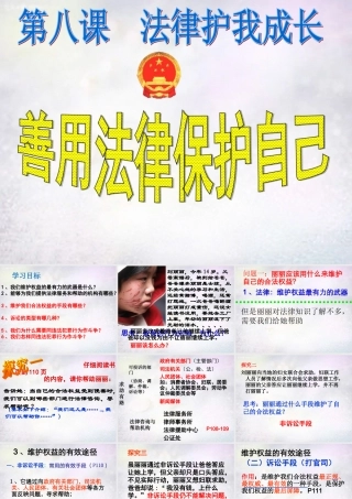 中学七年级政治下册 第八课 第2框 善用法律保护自己课件 新人教版 课件