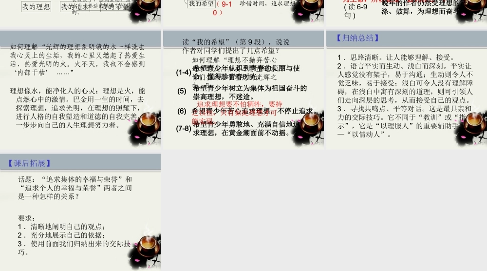 八年级语文下册(寻找理想)课件 鄂教版 课件
