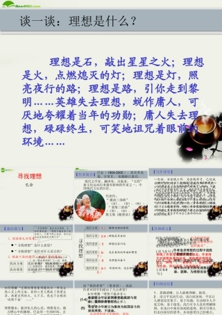 八年级语文下册(寻找理想)课件 鄂教版 课件