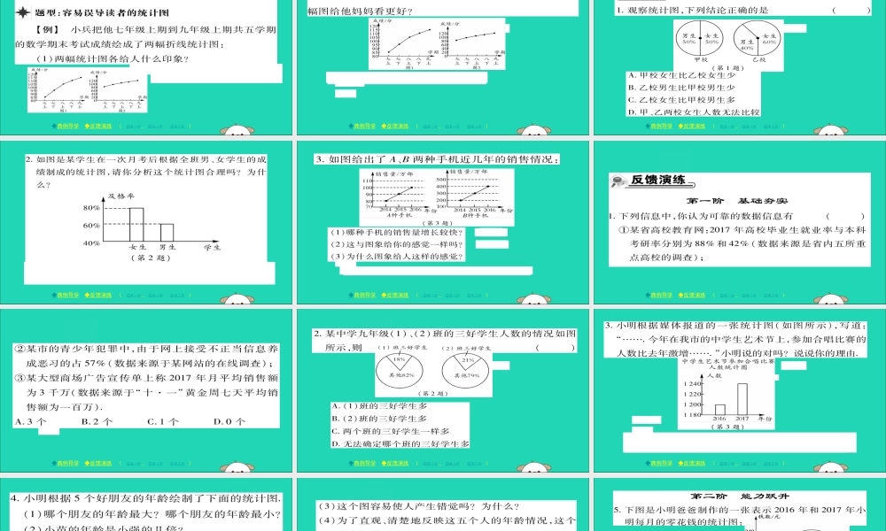 九年级数学下册 第28章(样本与总体)2832 容易误导读者的统计图习题课件 (新版)华东师大版 课件