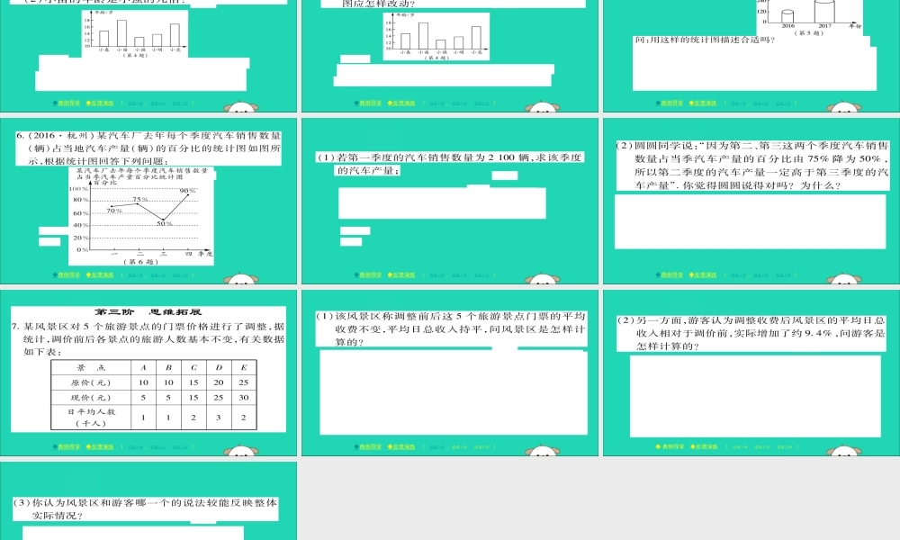 九年级数学下册 第28章(样本与总体)2832 容易误导读者的统计图习题课件 (新版)华东师大版 课件