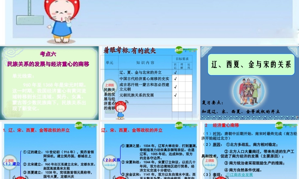 中考历史总复习课件 民族关系的发展与经济重心的南移课件