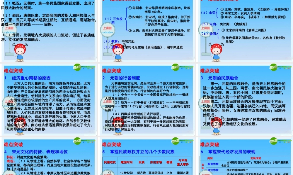 中考历史总复习课件 民族关系的发展与经济重心的南移课件