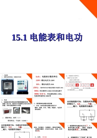 九年级物理下册 第十五章第一节电能表和电功课件 苏科版 课件