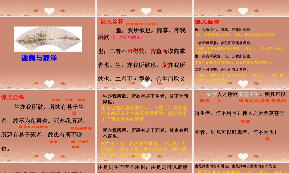 九年级语文下册 第19课(鱼我所欲也)课件1 新人教版 课件