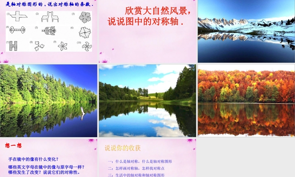 八年级数学上册 1.1 轴对称与轴对称图形课件 苏科版 课件