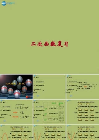 九年级数学下册 第26章 二次函数复习课件 (新版)华东师大版 课件