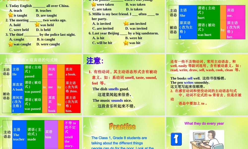 八年级英语下册 Unit 7 International Charities Grammar课件 (新版)牛津版 课件