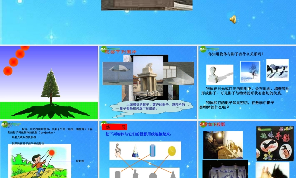 九年级数学下册 261中心投影与平行投影 课件 北京课改版 课件