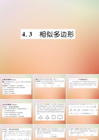 九年级数学上册 第4章 图形的相似 43 相似多边形作业课件 (新版)北师大版 课件