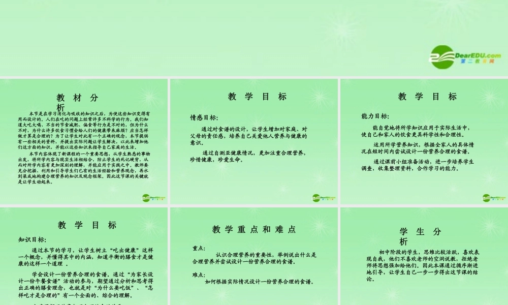 七年级生物 关注合理营养与食品安全课件 人教新课标版 课件