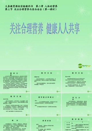七年级生物 关注合理营养与食品安全课件 人教新课标版 课件