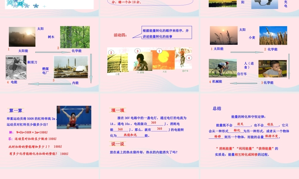 九年级物理全册 第二十章 第一节 能量的转化与守恒 第二节 能源的开发和利用课件 (新版)沪科版 九年级物理全册 第二十章 第一节 能量的转化与守恒 第二节 能源的开发和利用课件+素材(新版)沪科版-2