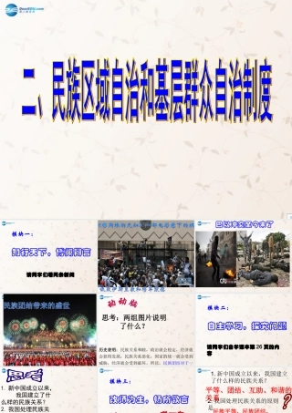 九年级政治全册 第一单元 第三节 第二课时 民族区域自治制课件 粤教版 课件