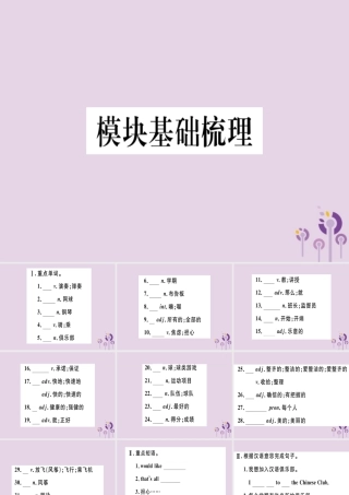 七年级英语下册 Module 2 What can you do模块基础梳理习题课件 (新版)外研版 课件