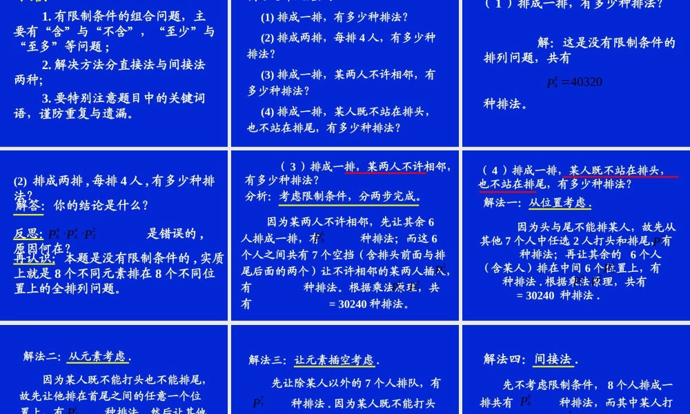 排列与组合 高二数学排列与组合课件集合 人教版 高二数学排列与组合课件集合 人教版