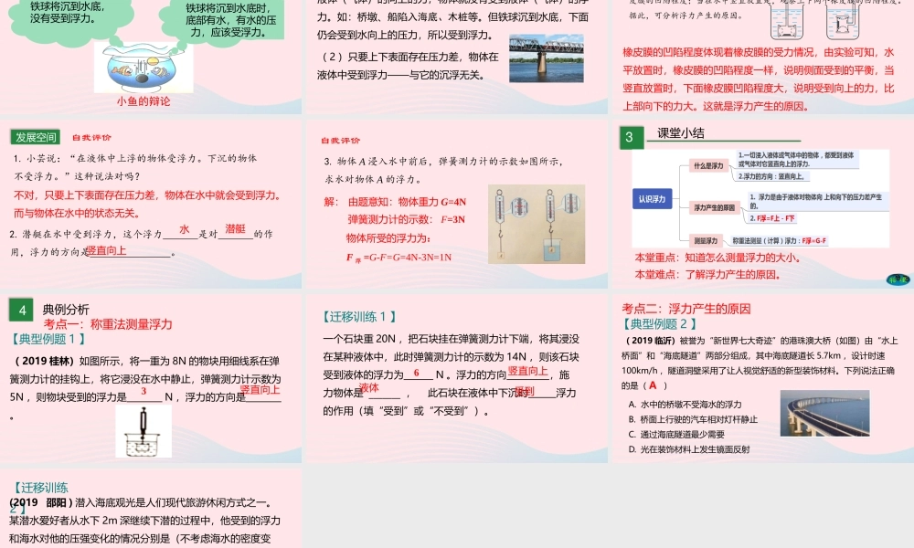 八年级物理下册 10.2 认识浮力课件 (新版)教科版 课件