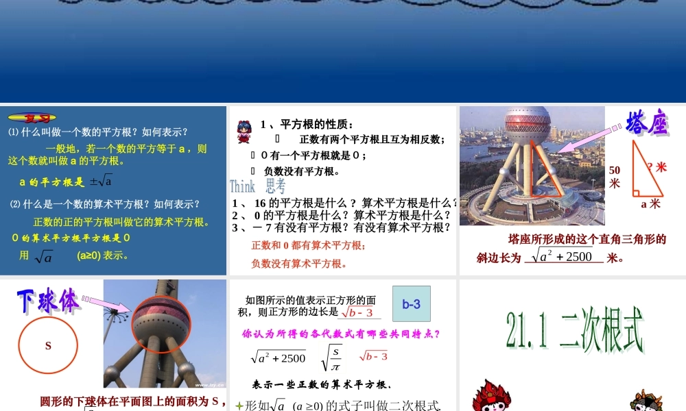 九年级数学211二次根式课件