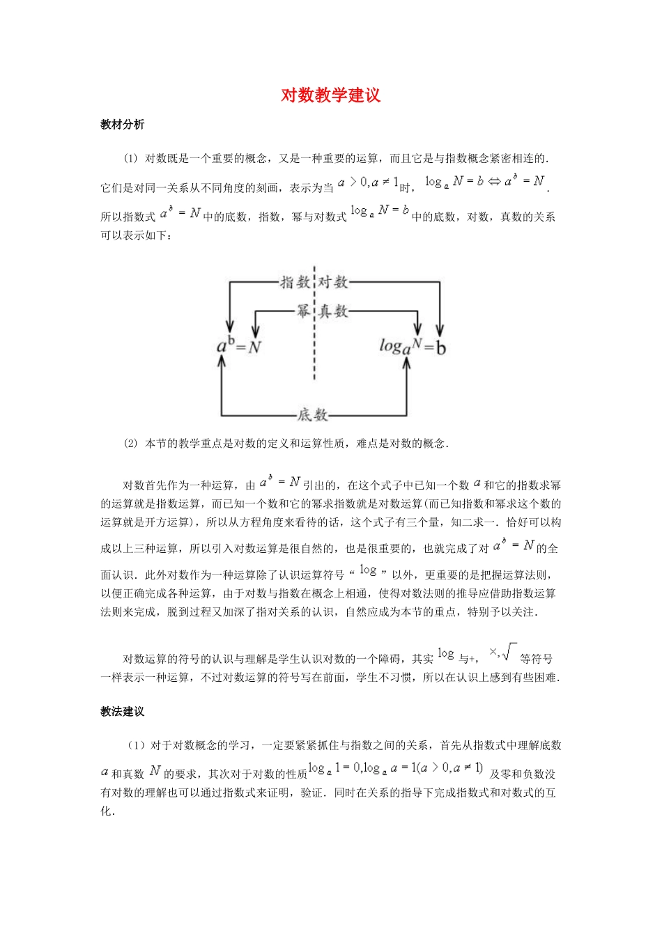 对数教学建议 广东省广州市高一数学对数课件必修1_第1页