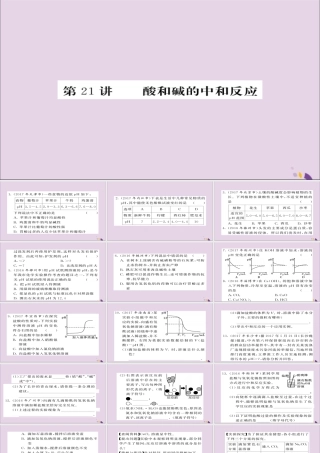 中考化学总复习 第一轮复习 系统梳理 夯基固本 第21讲 酸和碱的中和反应练习课件