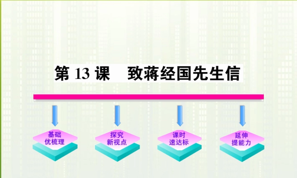 九年级语文上册 第13课 致蒋经国先生信配套课件 语文版 课件