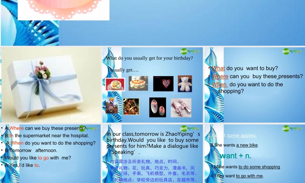 七年级英语上册 Unit 12 Speaking 课件 牛津版 课件