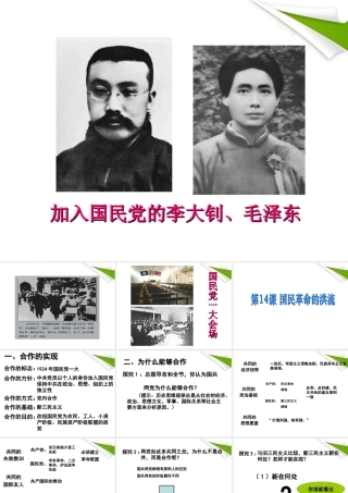 八年级历史上册 第14课国民革命的洪流课件 北师大版 课件