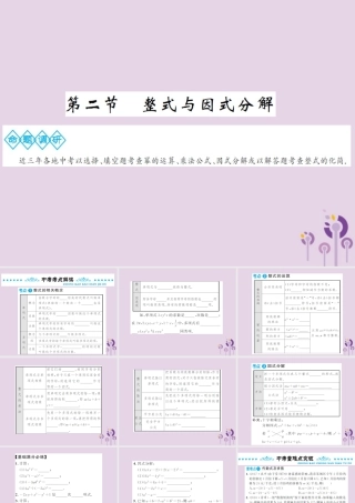 中考数学总复习 第一章 第二节 整式与因式分解课件