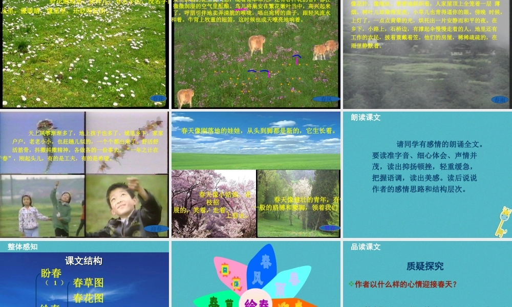 七年级语文上册 第1课(春)课件 新人教版 课件