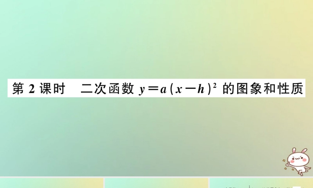 九年级数学上册 第二十二章 二次函数 221 二次函数的图象和性质 2213 二次函数y＝ax h2＋k的图象和性质 第2课时 二次函数y＝ax h2的图象和性质习题课件 (新版)新人教版 课件