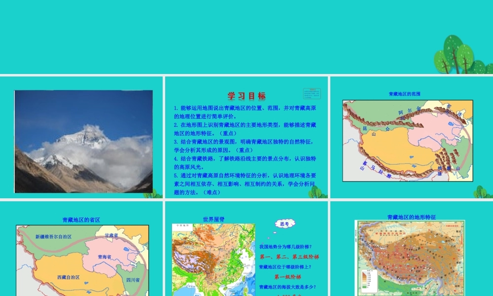 八年级地理下册 第九章 第一节 自然特征与农业(一世界屋脊)课件 八年级地理下册 第九章 第一节 自然特征与农业课件+素材(新版)新人教版 八年级地理下册 第九章 第一节 自然特征与农业课件+素材(新版)新人教版