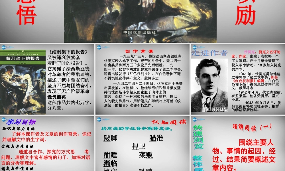 八年级语文下册 6 绞刑架下的报告课件 (新版)北师大版 课件