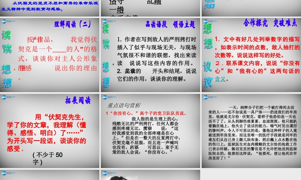 八年级语文下册 6 绞刑架下的报告课件 (新版)北师大版 课件