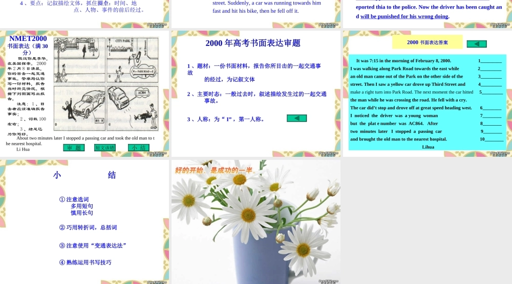 写作练习实例 书面表达 新课标 人教版 试题