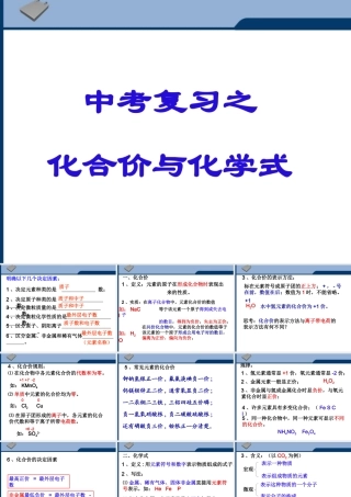 中考化学 化合价与化学式复习课件 人教新课标版 课件