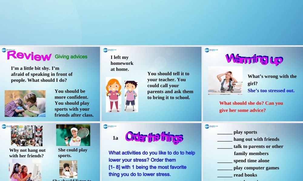 八年级英语下册 Unit 4 why dont you talk to your parents period 3课件 (新版)人教新目标版 课件